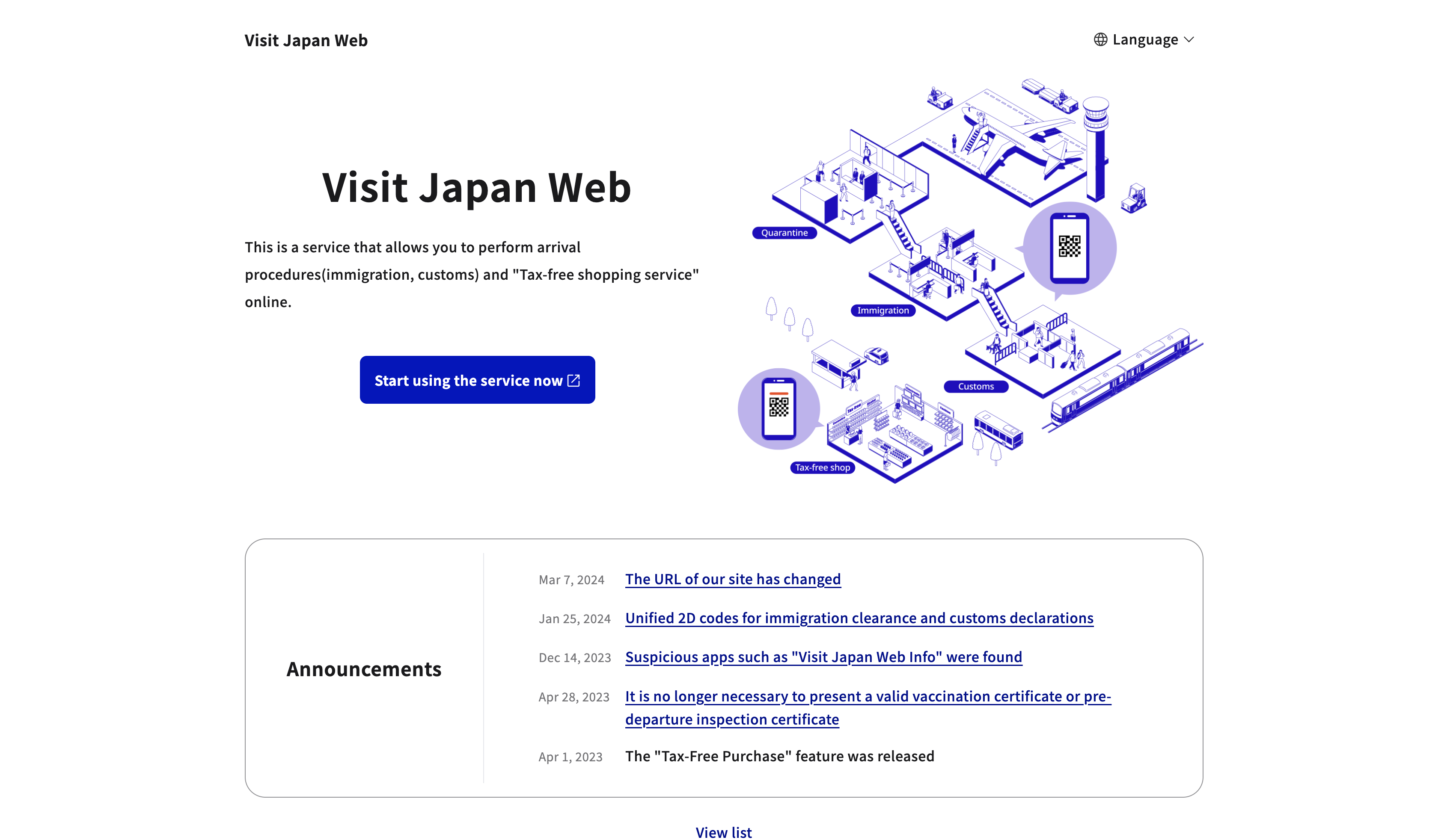 Web Application Example - Visit Japan Web